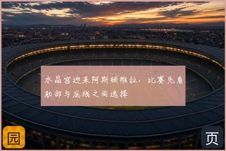 水晶宫迎来阿斯顿维拉，比赛先看肋部与底线之间选择
